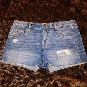 Mossimo distressed denim shorts size 10